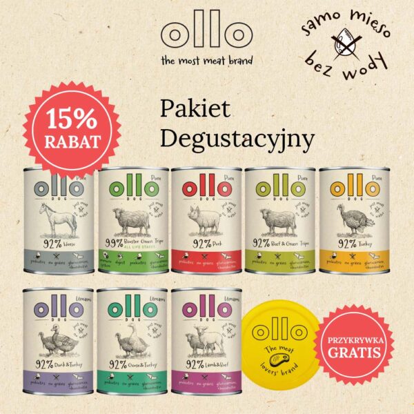 Pakiet Degustacyjny karma mokra dla psa Ollo 400g w Skład Karmy