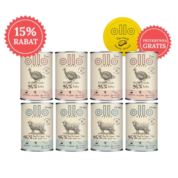 Pakiet Degustacyjny Puppy karma mokra dla psa Ollo Puppy 400g w Skład Karmy