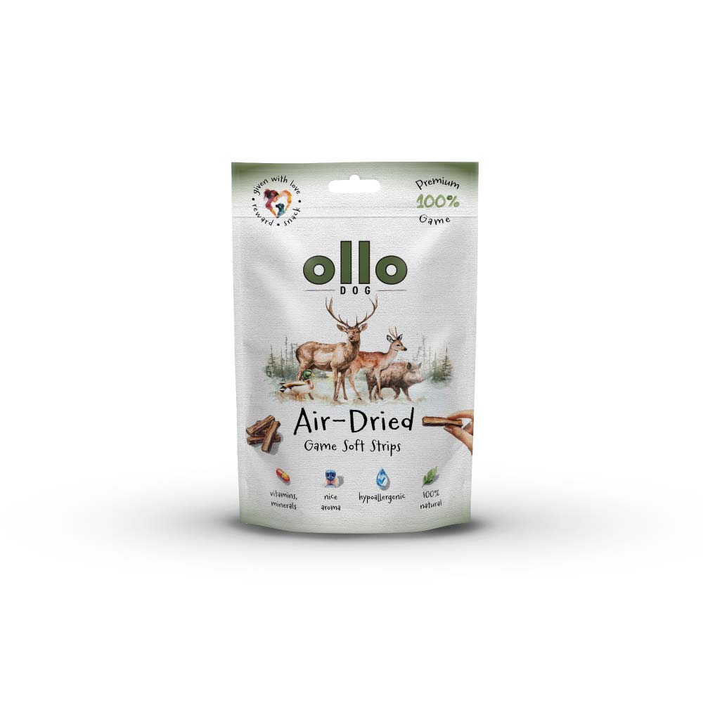 Przysmaki dla psa Ollo Air Dried Game Strips w Skład Karmy
