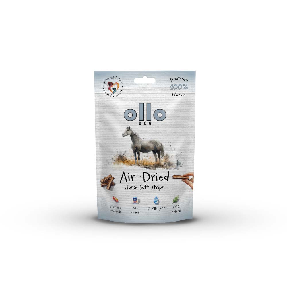Przysmaki dla psa Ollo Air Dried Horse Strips w Skład Karmy