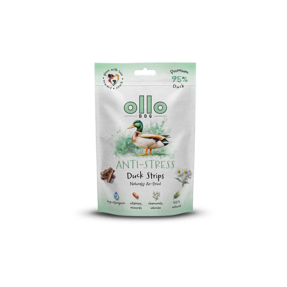 Przysmaki funkcyjne dla psa Ollo Air Dried Anti-Stress Duck Strips w Skład Karmy