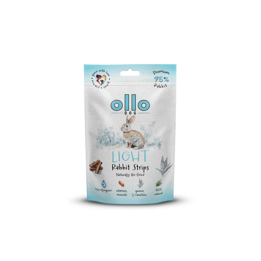 Przysmaki funkcyjne dla psa Ollo Air Dried Light Rabbit Strips w Skład Karmy