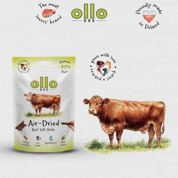Przysmaki dla psa Ollo Air Dried Beef Sticks w Skład Karmy