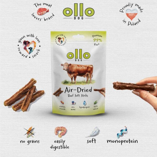 Przysmaki dla psa Ollo Air Dried Beef Sticks w Skład Karmy