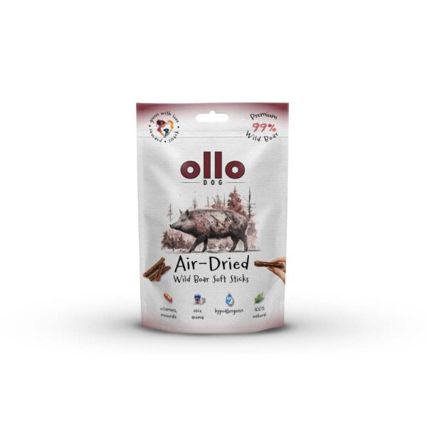 Przysmaki dla psa Ollo Air Dried Wild Boar Sticks w Skład Karmy