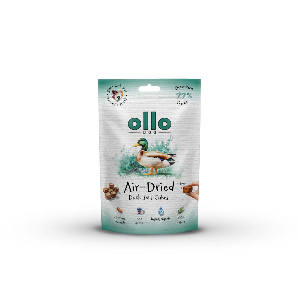 Przysmaki dla psa Ollo Air Dried Duck Cubes w Skład Karmy