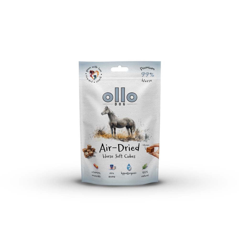 Przysmaki dla psa Ollo Air Dried Horse Cubes w Skład Karmy
