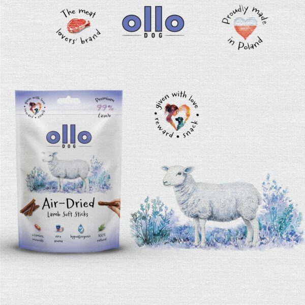 Przysmaki dla psa Ollo Air Dried Lamb Sticks w Skład Karmy