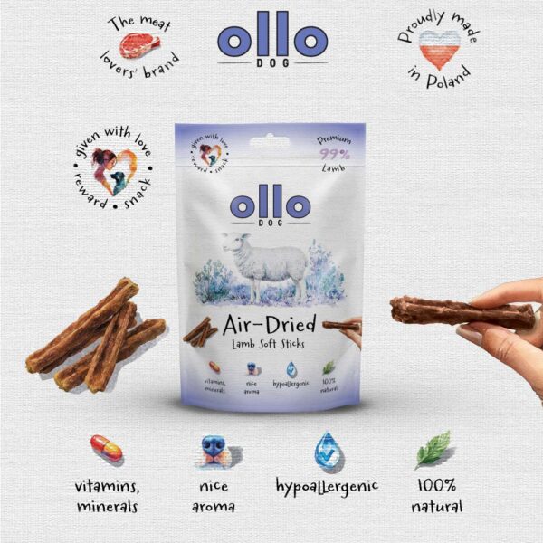 Przysmaki dla psa Ollo Air Dried Lamb Sticks w Skład Karmy