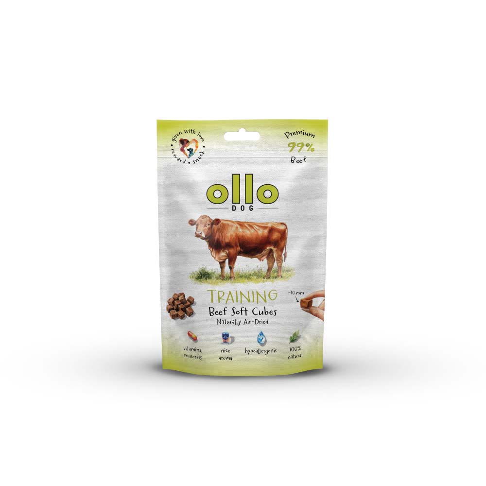 Przysmaki dla psa Ollo Air Dried Training Beef Soft Cubes w Skład Karmy