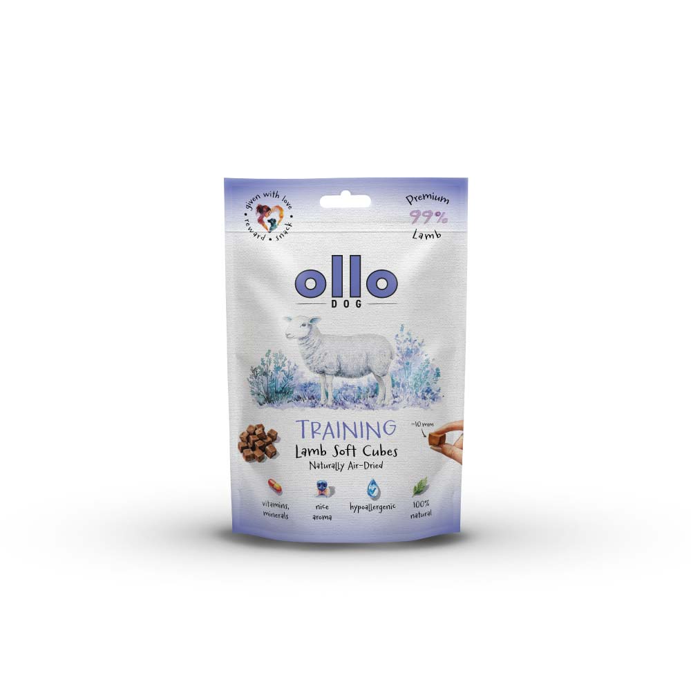 Przysmaki dla psa Ollo Air Dried Training Lamb Soft Cubes w Skład Karmy