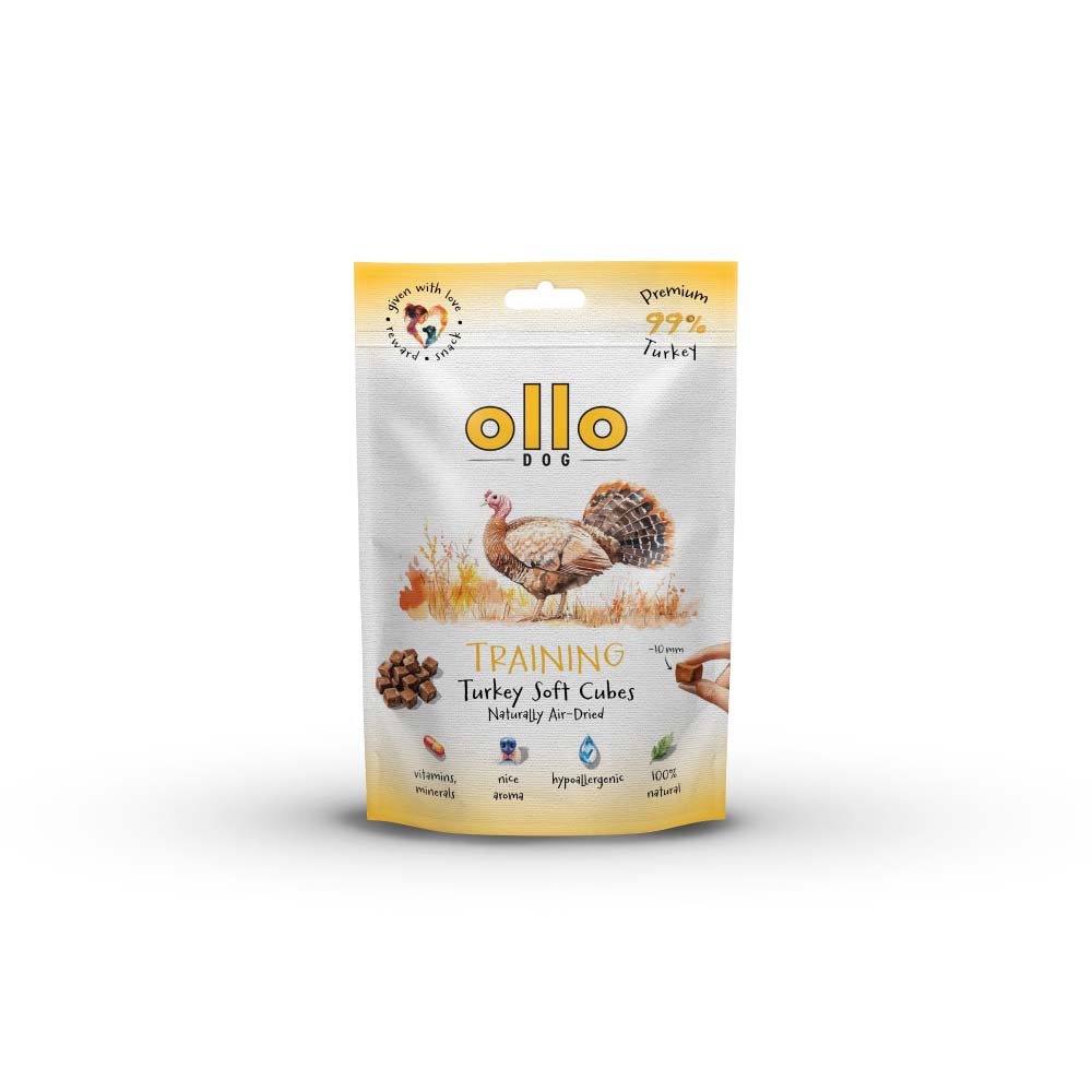 Przysmaki dla psa Ollo Air Dried Training Turkey Soft Cubes w Skład Karmy