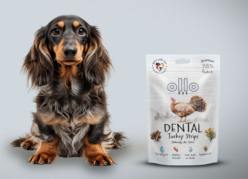 Przysmaki dentystyczne dla psa Ollo Dental Turkey Strips w Skład Karmy