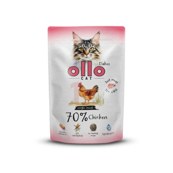 Karma mokra dla kota w saszetkach Ollo Cat nr 1 Kurczak w Skład Karmy