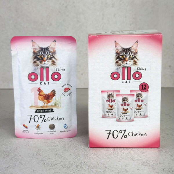 Karma mokra dla kota w saszetkach Ollo Cat nr 1 Kurczak w Skład Karmy