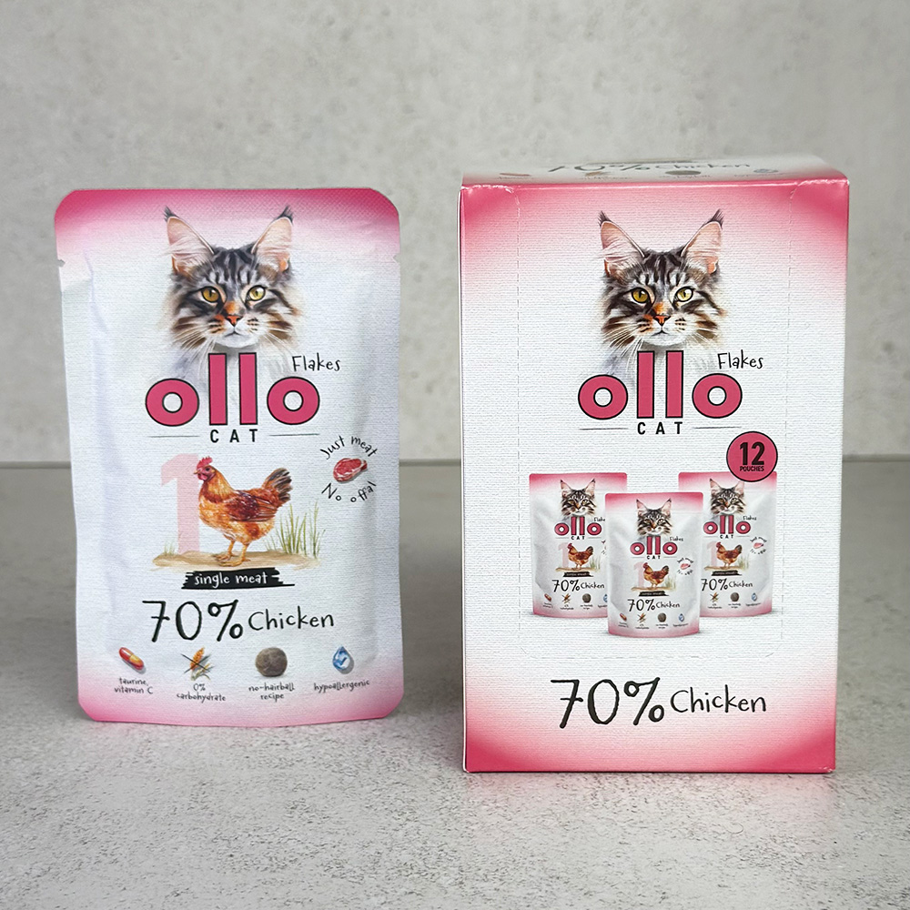 Karma mokra dla kota w saszetkach Ollo Cat nr 1 Kurczak w Skład Karmy