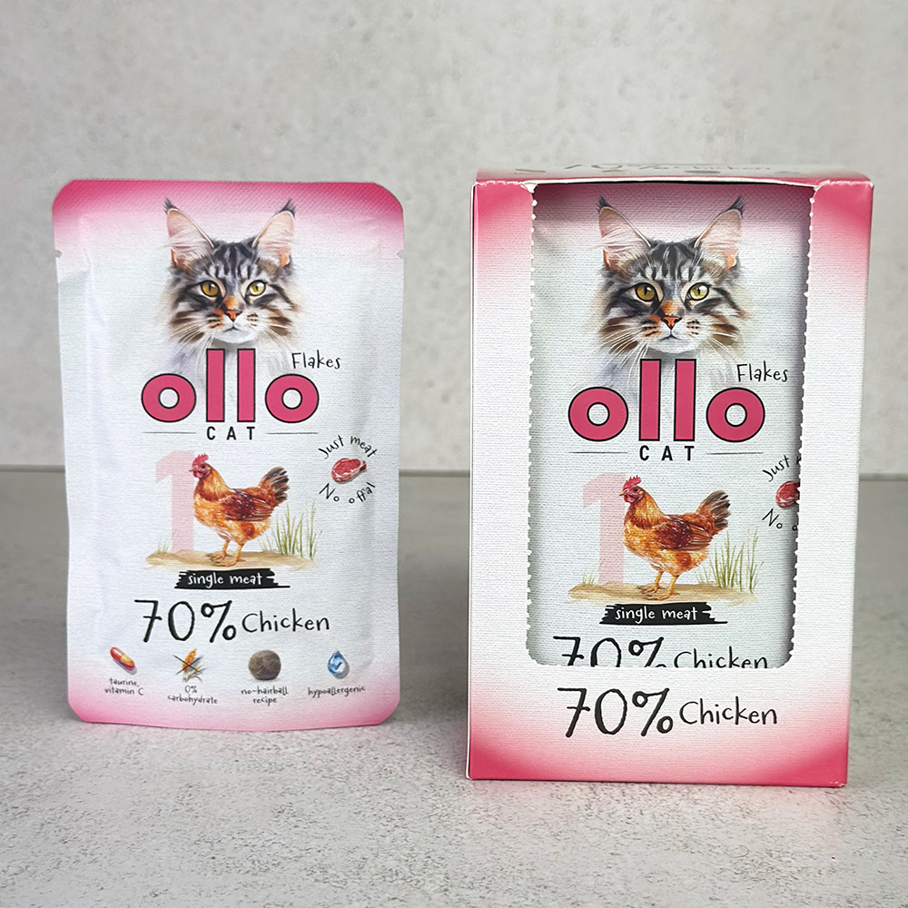 Karma mokra dla kota w saszetkach Ollo Cat nr 1 Kurczak w Skład Karmy