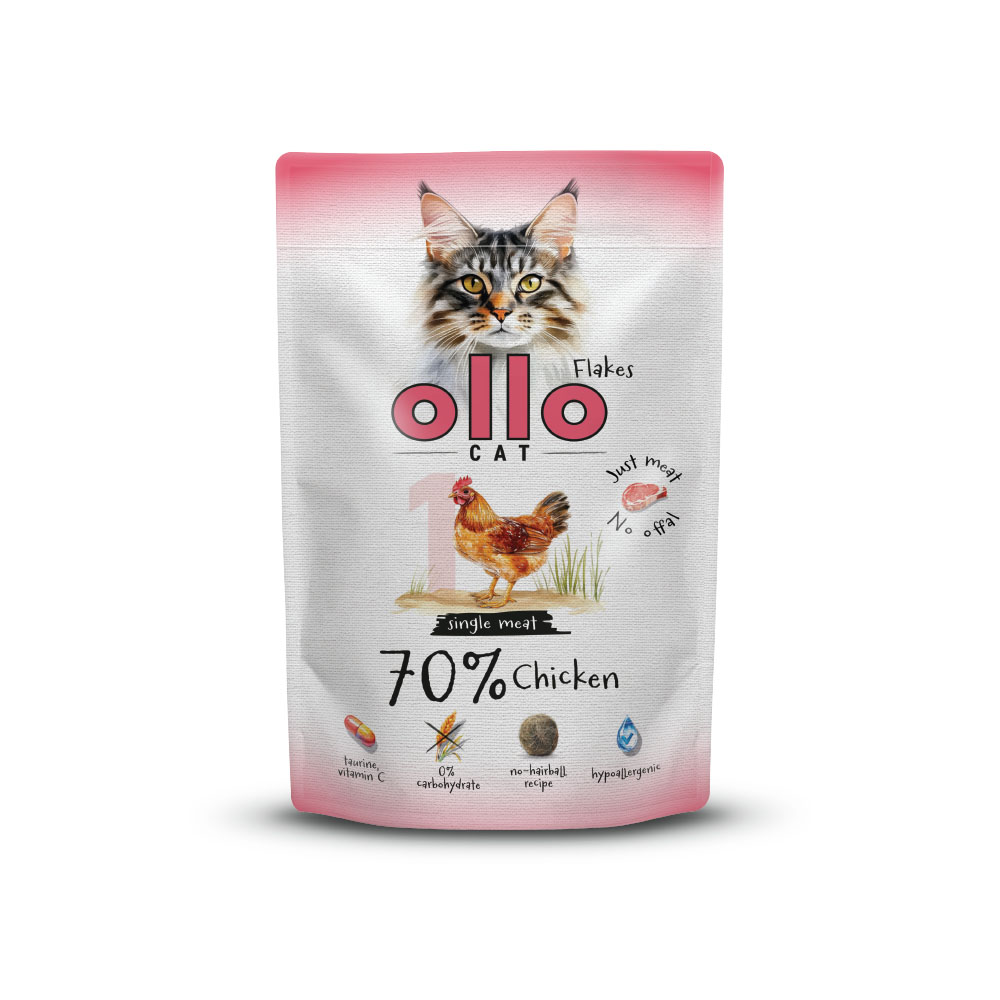 Karma mokra dla kota w saszetkach Ollo Cat nr 1 Kurczak w Skład Karmy