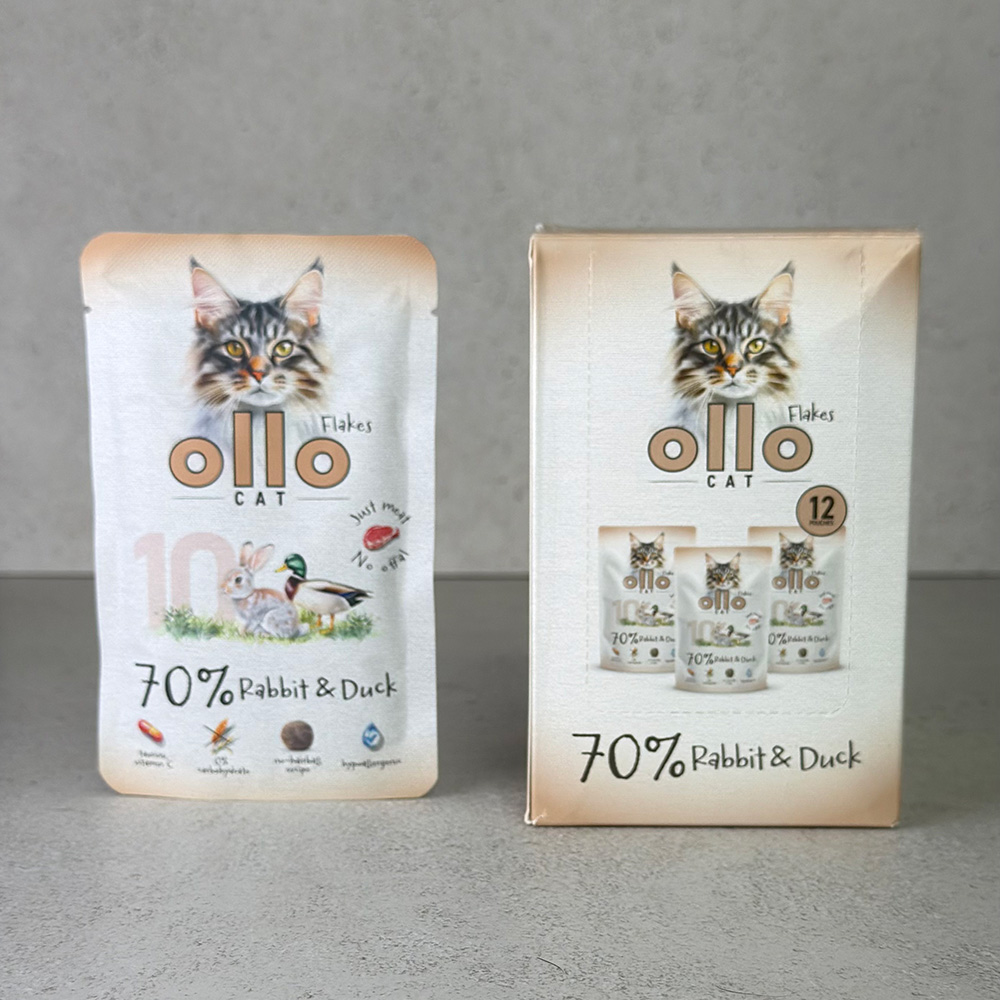 Karma mokra dla kota w saszetkach Ollo Cat nr 10 Królik i Kaczka w Skład Karmy