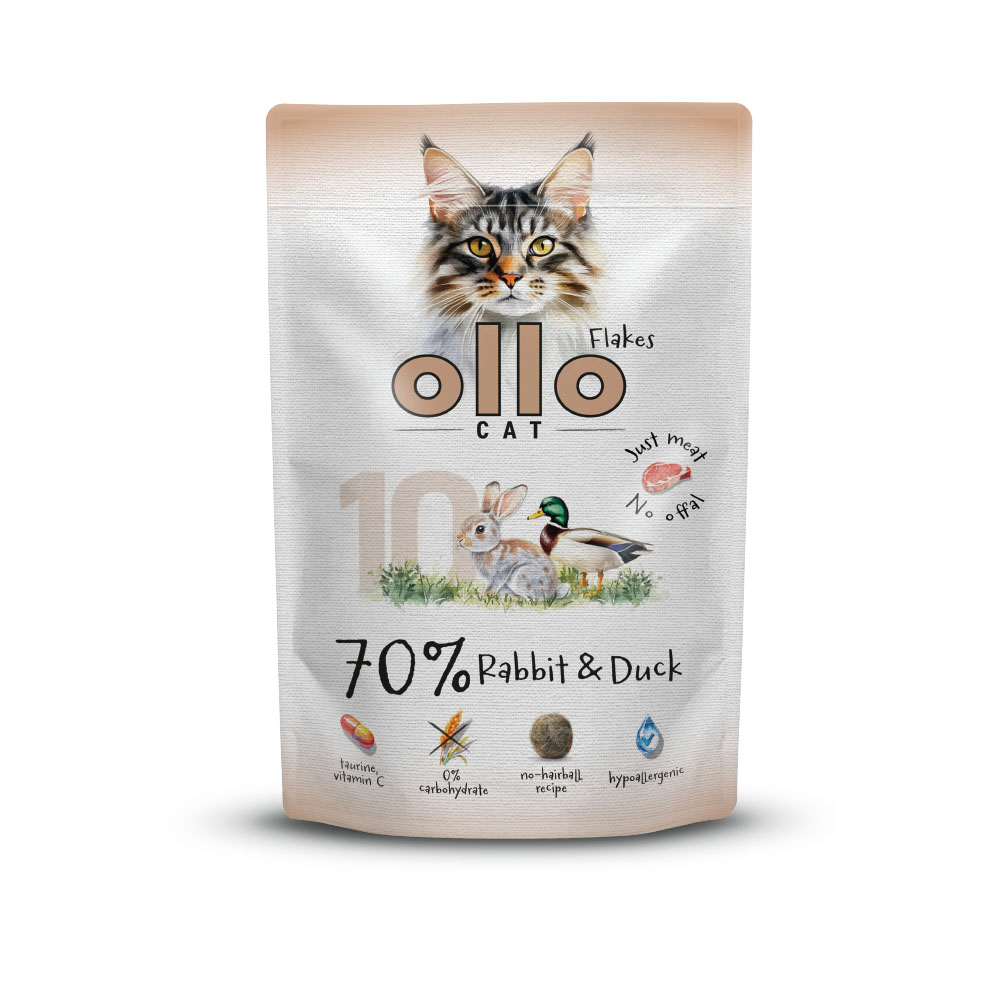 Karma mokra dla kota w saszetkach Ollo Cat nr 10 Królik i Kaczka w Skład Karmy