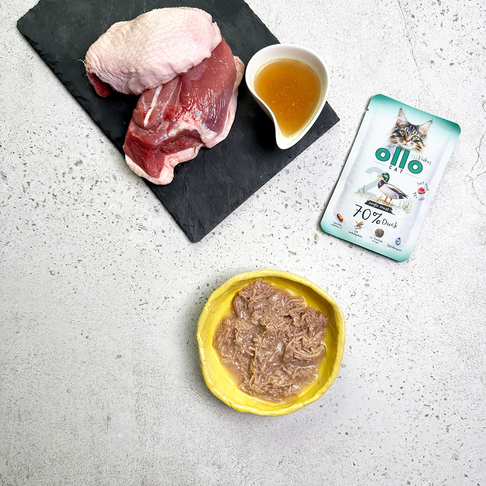 Karma mokra dla kota w saszetkach Ollo Cat nr 2 Kaczka w Skład Karmy