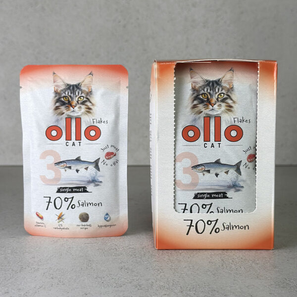Karma mokra dla kota w saszetkach Ollo Cat nr 3 Łosoś w Skład Karmy