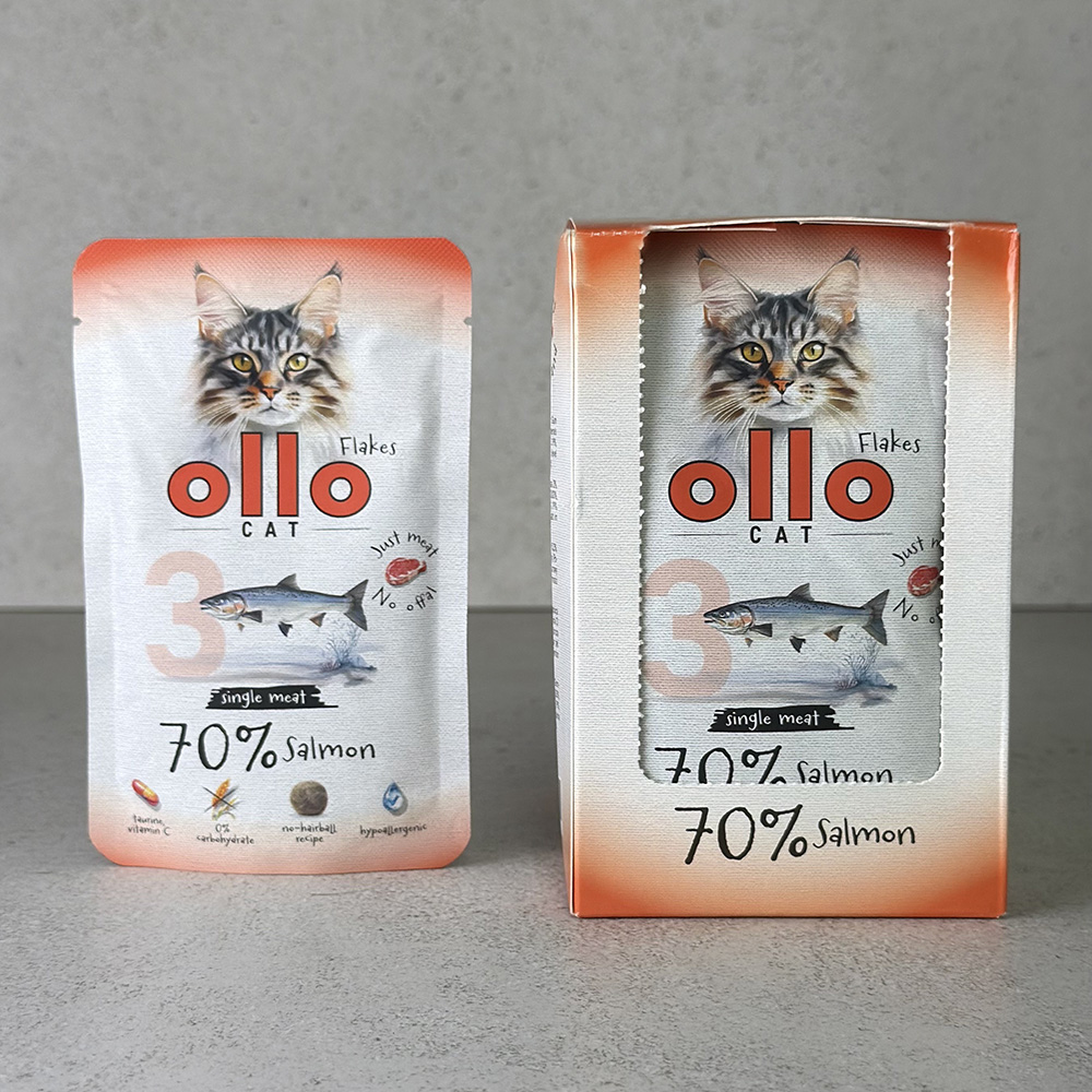 Karma mokra dla kota w saszetkach Ollo Cat nr 3 Łosoś w Skład Karmy