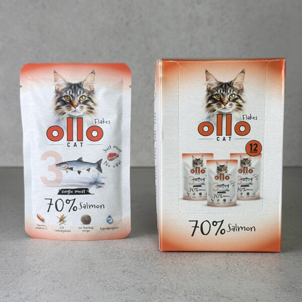 Karma mokra dla kota w saszetkach Ollo Cat nr 3 Łosoś w Skład Karmy