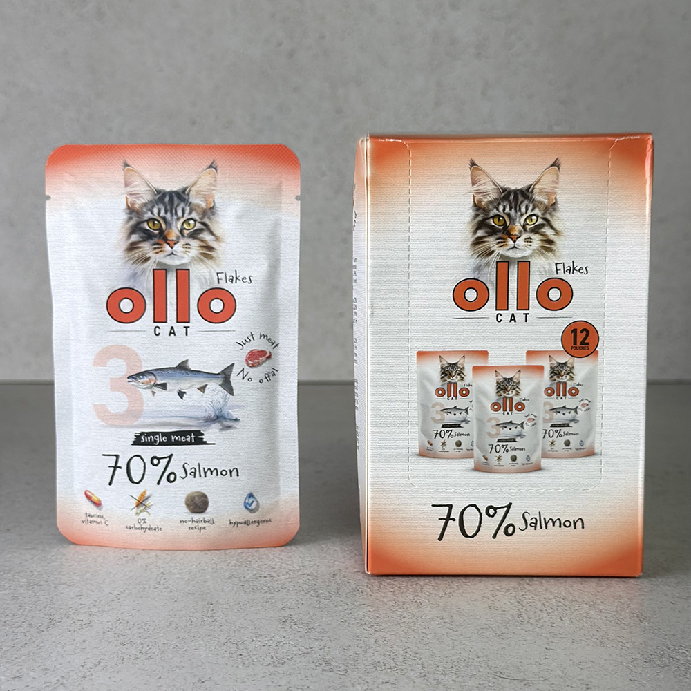 Karma mokra dla kota w saszetkach Ollo Cat nr 3 Łosoś w Skład Karmy