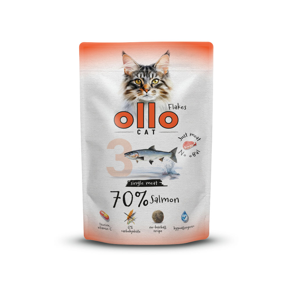 Karma mokra dla kota w saszetkach Ollo Cat nr 3 Łosoś w Skład Karmy