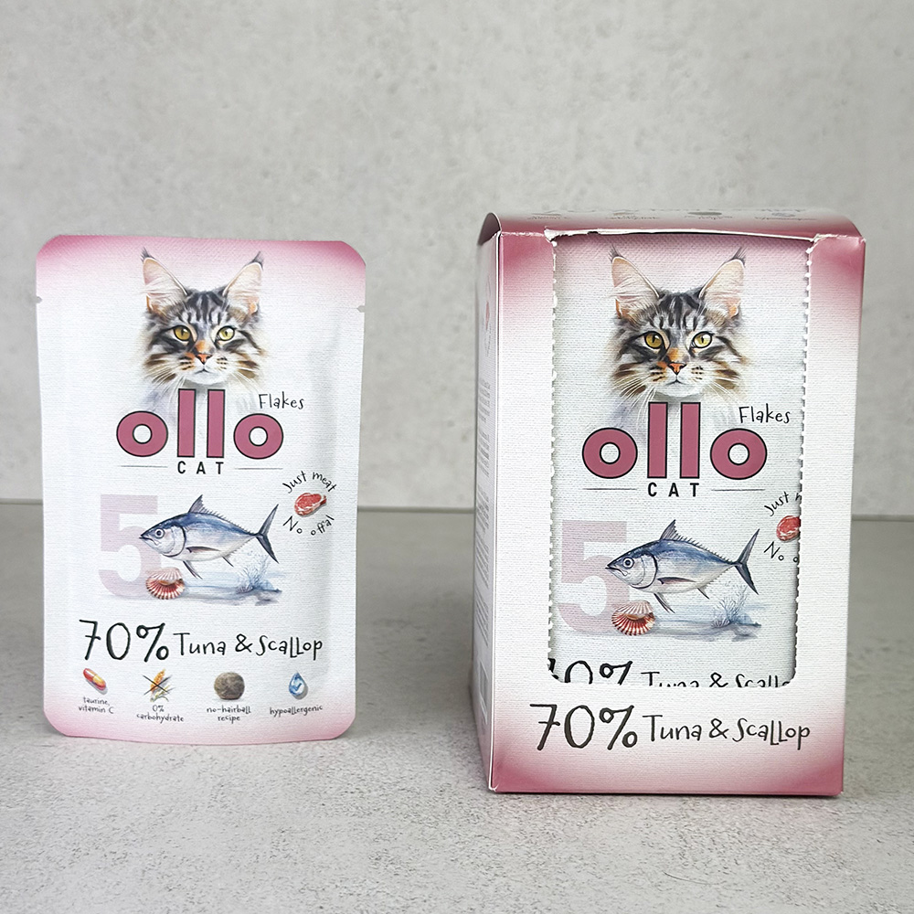 Karma mokra dla kota w saszetkach Ollo Cat nr 5 Tuńczyk i Przegrzebki w Skład Karmy