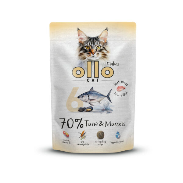 Karma mokra dla kota w saszetkach Ollo Cat nr 6 Tuńczyk i Omułek Zielonowargowy w Skład Karmy