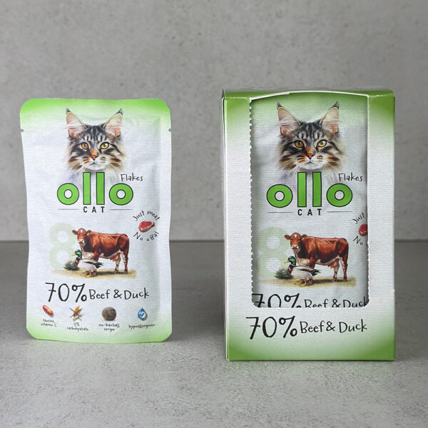 Karma mokra dla kota w saszetkach Ollo Cat nr 8 Wołowina i Kaczka w Skład Karmy