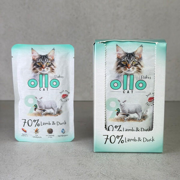 Karma mokra dla kota w saszetkach Ollo Cat nr 9 Jagnięcina i Kaczka w Skład Karmy