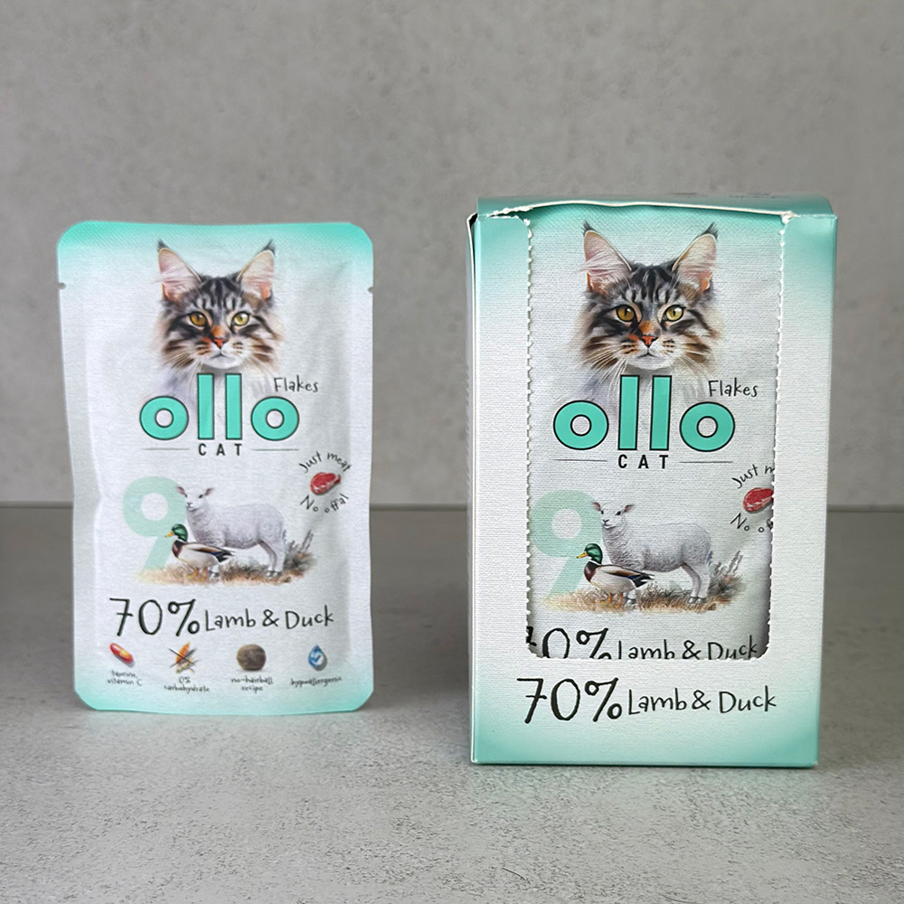Karma mokra dla kota w saszetkach Ollo Cat nr 9 Jagnięcina i Kaczka w Skład Karmy