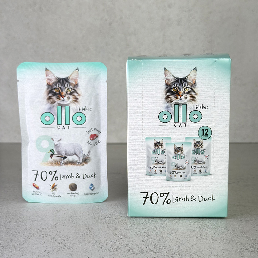 Karma mokra dla kota w saszetkach Ollo Cat nr 9 Jagnięcina i Kaczka w Skład Karmy
