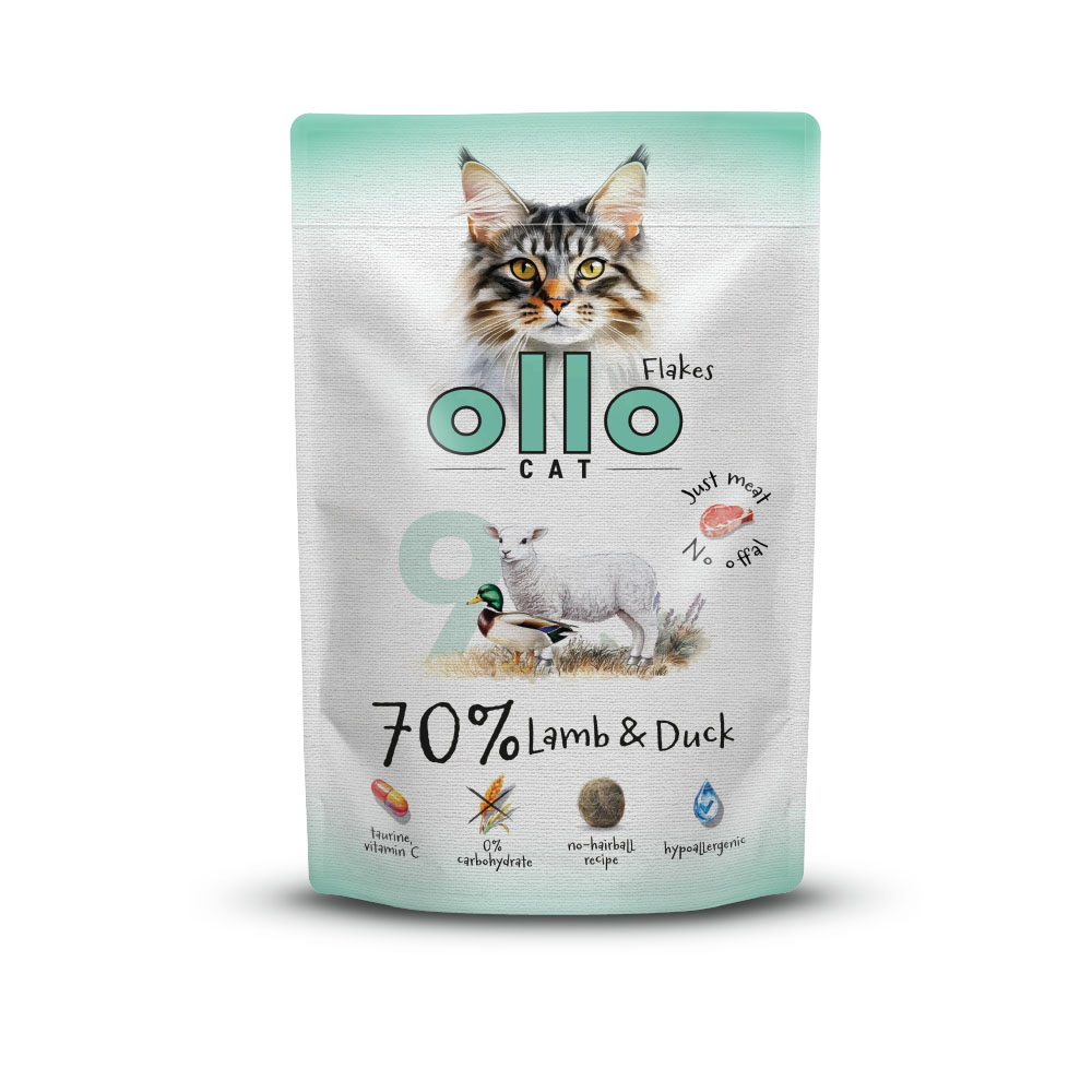 Karma mokra dla kota w saszetkach Ollo Cat nr 9 Jagnięcina i Kaczka w Skład Karmy