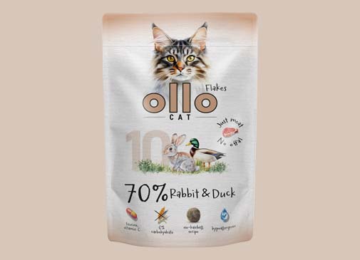 Karma mokra dla kota w saszetkach Ollo Cat nr 10 Królik i Kaczka w Skład Karmy