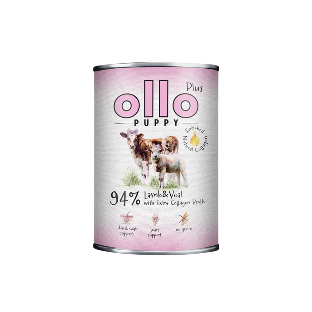 Karma mokra dla szczeniaka Ollo Puppy Kolagen Plus Jagnięcina i Cielęcina w Skład Karmy