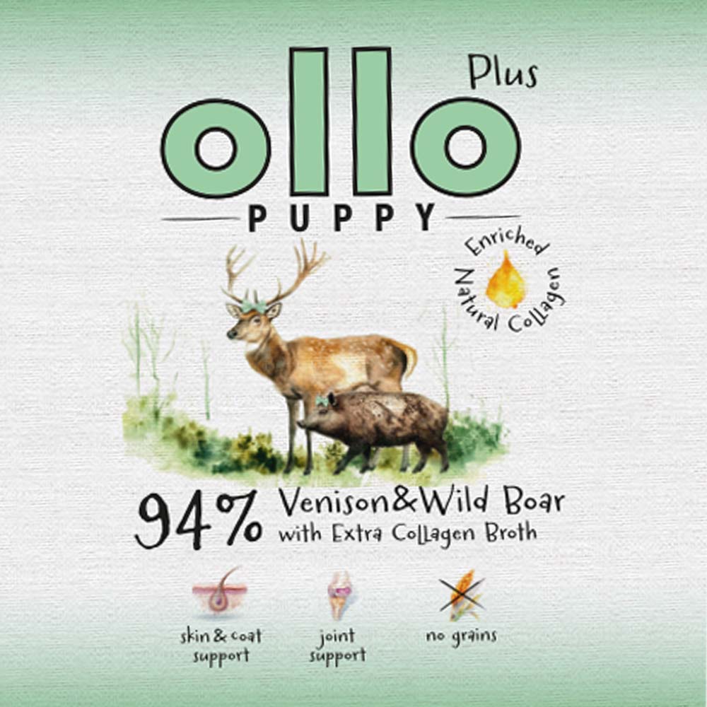 Karma mokra dla szczeniaka Ollo Puppy Kolagen Plus Jeleń i Dzik w Skład Karmy